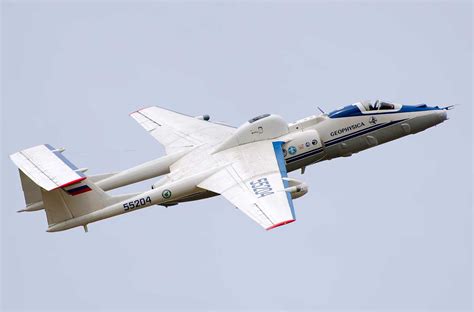 Myasishchev M-55 reconnaissance aircraft with twin boom design