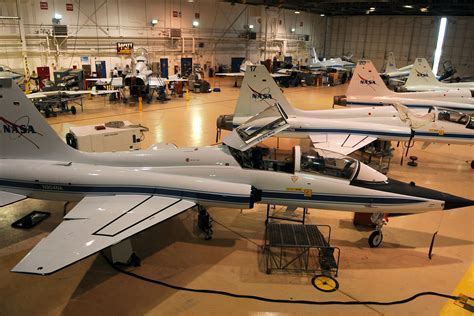 NASA T-38 Talon jet parked at Ellington Field before a training mission