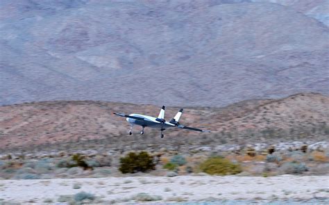 Natilus hybrid cargo UAV on runway during testing in California