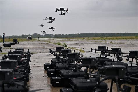 NATO Allied Command and Ukrainian Defense officials observe drone test operations in France