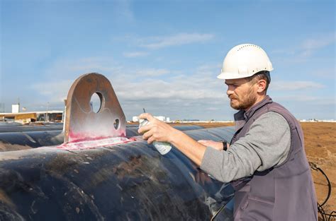 ndt technician using augmented reality interface during pipeline inspection