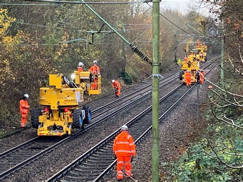 Network Rail engineers working on high-speed track modernisation