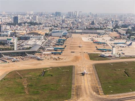 new 70-meter control tower at Tan Son Nhat International Airport at dusk