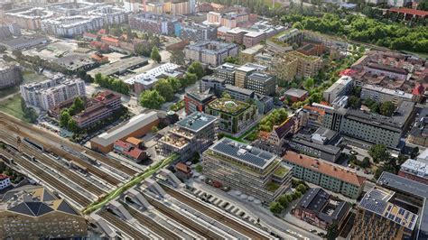 New Scandic hotel aerial rendering overlooking Södra City Uppsala skyline
