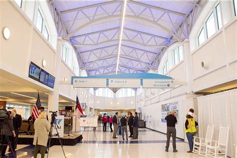 Newly expanded concourse and gate area at Wilmington International Airport terminal