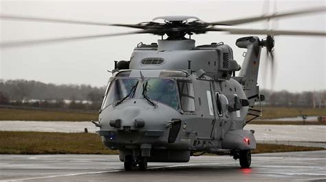 NH90 naval helicopter operating from Italian FREMM Bergamini-class frigate flight deck