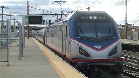 NJ Transit train at Newark Airport Station platform
