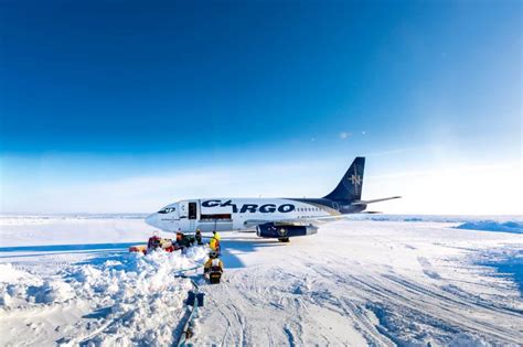 Nolinor Aviation Boeing 737-200 operating on remote Arctic gravel runway