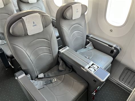 Norse Atlantic Boeing 787 premium cabin seat with 46 inch pitch on transatlantic route