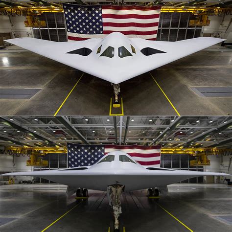 Northrop Grumman B-21 Raider stealth bomber inside hardened aircraft shelter