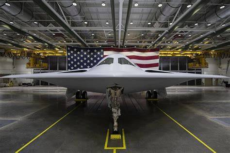 Northrop Grumman B-21 Raider stealth bomber inside Palmdale production facility