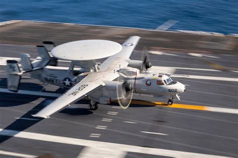 Northrop Grumman E-2D Advanced Hawkeye in flight over ocean