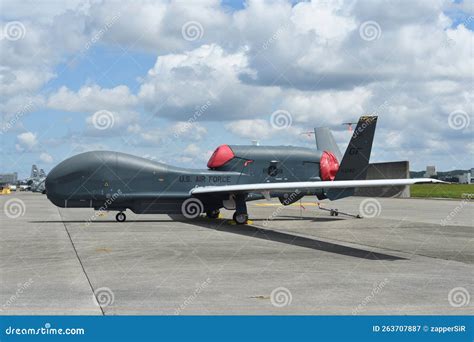 Northrop Grumman RQ-4 Global Hawk in hangar, equipped for strategic surveillance