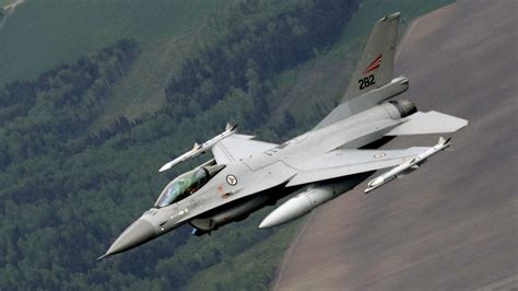 Norwegian F-16s parked in hangar post-decommissioning in Bodø