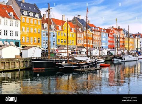 Nyhavn harbor with colorful buildings and historic ships Copenhagen