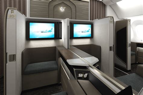 Oman Air First Class suite showcasing premium travel experience