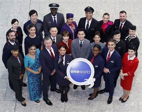 Oneworld alliance member aircraft lineup at international airport