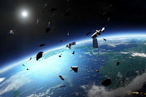 orbital debris simulation over Earth from multiple past collisions and exploded satellites