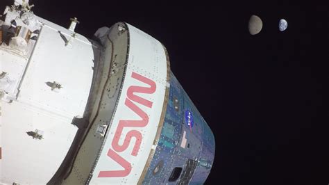 Orion spacecraft in lunar orbit during Artemis I mission
