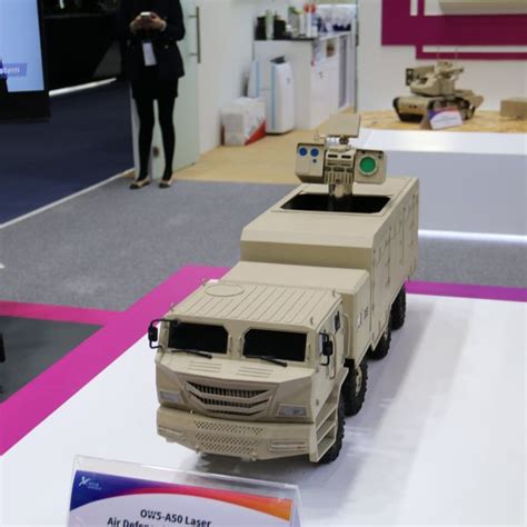 OW5-A50 directed energy weapon system scale model displayed by NORINCO at UMEX exhibition