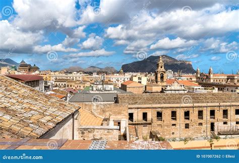 Palermo cityscape with historic architecture and Mediterranean coastline
