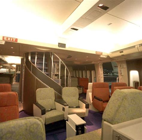 Pan Am Boeing 747 cabin interior with luxury international service in the 1970s