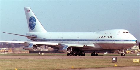 Pan Am Boeing 747 in flight during the 1970s, highlighting iconic hump