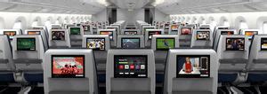 Panasonic Avionics inflight entertainment system inside United Airlines Boeing 777