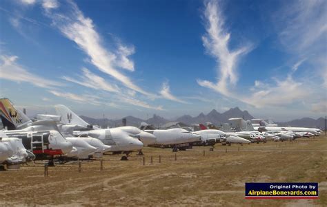 panoramic desert view with retired B-52 aircraft in rows at AMARG