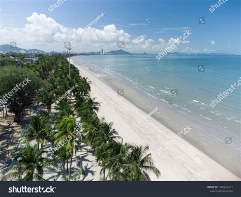 panoramic view of chonburi coastline featuring bang saen and nearby beach resorts from a drone perspective