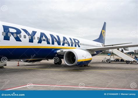 Paphos Airport with Ryanair Boeing 737 MAX boarding passengers