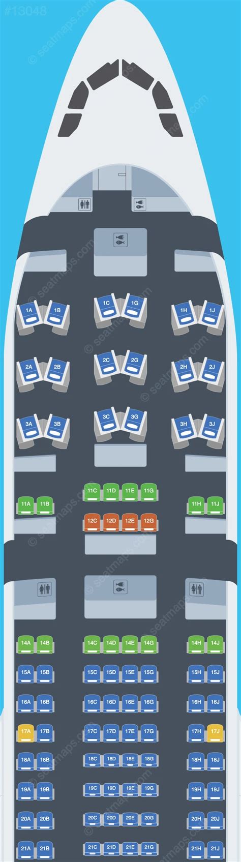 Parata Air Airbus A330-200 interior economy cabin layout
