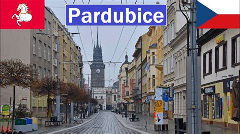 Pardubice city center with historical architecture and Elbe riverwalk