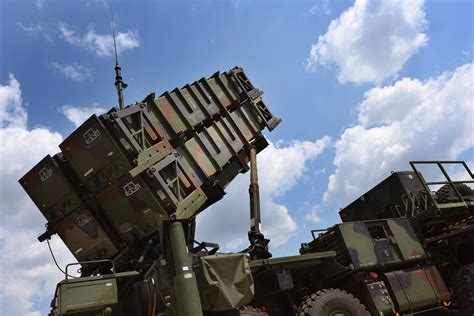 Patriot air defense battery operating in Ukraine during ballistic missile interception mission