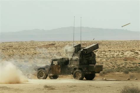 Patriot missile battery and Avenger air defense system operating together at Osan Air Base