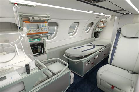Phenom 300MED outfitted for medical evacuation interior setup
