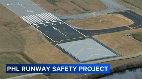 Philadelphia International Airport runway EMAS installation aircraft safety area