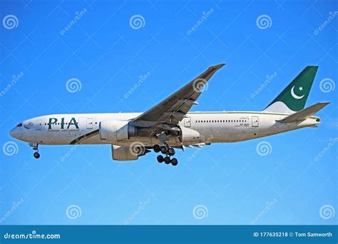 PIA Boeing 777-200LR at Boeing Field before historic nonstop flight