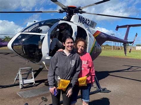Pilot briefing guests before boarding Jack Harter Helicopter in Lihue helipad