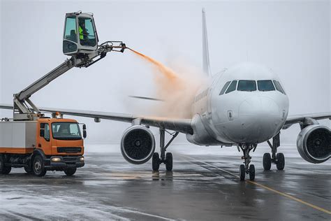 pilot inspecting deicing boots during preflight in icy conditions