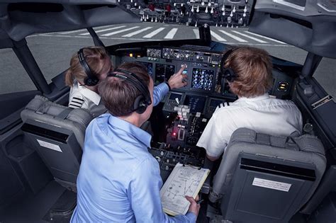 pilot undergoing recurrent training in flight simulator