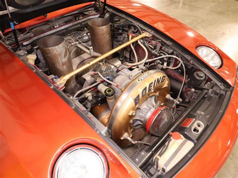Porsche 928 modified to run with Boeing T50 turboshaft engine