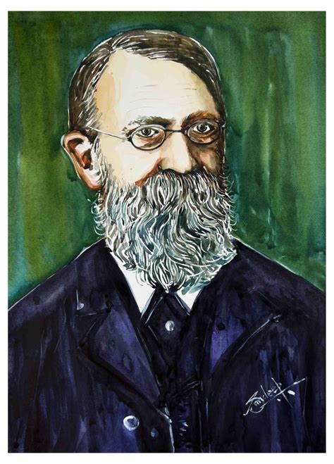 Portrait of Ernst Mach with supersonic airflow diagram from 1887 studies