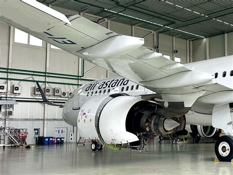 Pratt and Whitney engine on JetBlue Airbus A321neo undergoing maintenance inspection