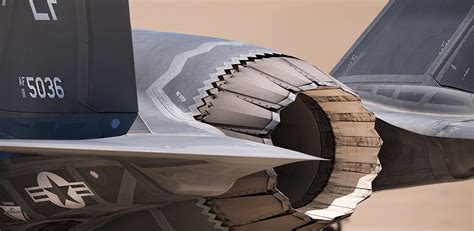 Pratt and Whitney F135 engine close-up with heat signature effect