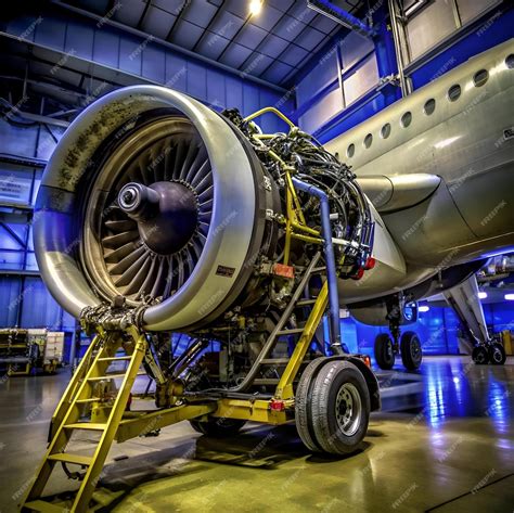 Pratt & Whitney engine undergoing maintenance after return from repair facility