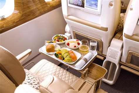 premium economy airline meal service with upgraded dining