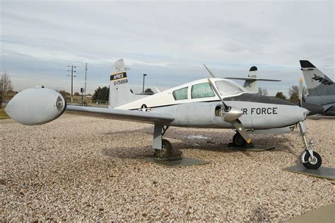 preserved cessna 310 u3a blue canoe at dayton air force museum