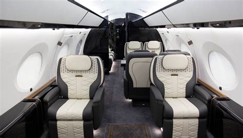 private jet cabin interior of a Gulfstream G650 in lease fleet
