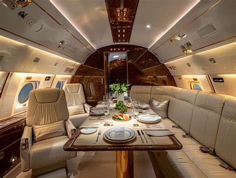 Private jet catering service luxury dining onboard Boeing Business Jet
